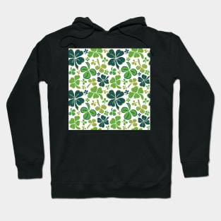 Green Lucky Clover Hand Drawn Pattern Hoodie